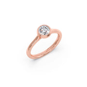 Minimal Bezel Diamond Ring for Women – Round Cut Solitaire – Yellow Gold Everyday Style | JewelVerra