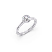 Minimal Bezel Diamond Ring for Women – Round Cut Solitaire – Yellow Gold Everyday Style | JewelVerra