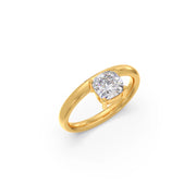 Cushion-Cut Diamond Solitaire Ring in Yellow Gold – Elegant Engagement Ring | JewelVerra