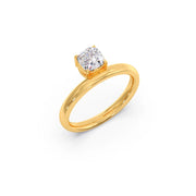 Cushion-Cut Diamond Solitaire Ring in Yellow Gold – Classic & Elegant | JewelVerra