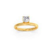 Cushion-Cut Diamond Solitaire Ring in Yellow Gold – Classic & Elegant | JewelVerra