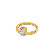 Cushion-Cut Diamond Solitaire Ring in Yellow Gold – Classic & Elegant | JewelVerra