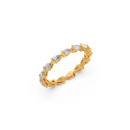 Eternity Diamond Band Ring – Yellow Gold with Oval Lab-Grown Diamonds | JewelVerra
