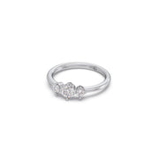 Three Stone Diamond Ring for Women – Yellow Gold Minimal Solitaire Trio | JewelVerra