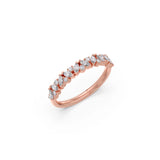 Marquise Diamond Band Ring in Yellow Gold – Dainty Stacking Ring for Women | JewelVerra