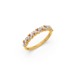 Marquise-Cut Diamond Eternity Ring in Yellow Gold – Lab-Grown Diamonds | JewelVerra