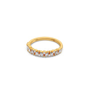 Marquise Diamond Band Ring in Yellow Gold – Dainty Stacking Ring for Women | JewelVerra