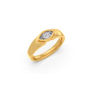 Marquise Diamond Ring in Yellow Gold – Minimalist Solitaire Style | JewelVerra