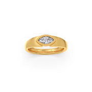 Marquise Diamond Ring in Yellow Gold – Minimalist Solitaire Style | JewelVerra