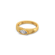 Marquise Diamond Ring in Yellow Gold – Minimalist Solitaire Style | JewelVerra