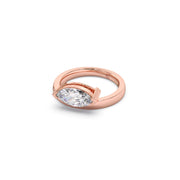 Marquise Solitaire Gold Ring for Women – Elegant Minimal Design with Single Diamond | JewelVerra