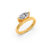 Marquise Solitaire Gold Ring for Women – Elegant Minimal Design with Single Diamond | JewelVerra