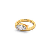 Marquise Solitaire Gold Ring for Women – Elegant Minimal Design with Single Diamond | JewelVerra