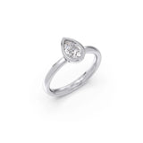 Pear-Shaped Diamond Solitaire Ring in Yellow Gold – Elegant Engagement Ring | JewelVerra
