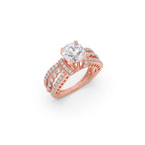 Diamond Engagement Ring – Yellow Gold with Intricate Design & Round Lab-Grown Diamond | JewelVerra