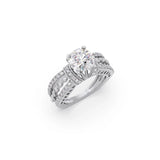 Diamond Engagement Ring – Yellow Gold with Intricate Design & Round Lab-Grown Diamond | JewelVerra