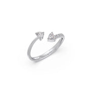 Open Heart Diamond Ring in White Gold – Romantic Minimal Style | JewelVerra