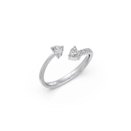 Open Heart Diamond Ring in White Gold – Romantic Minimal Style | JewelVerra