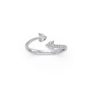 Open Heart Diamond Ring in White Gold – Romantic Minimal Style | JewelVerra