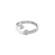 Open Heart Diamond Ring in White Gold – Romantic Minimal Style | JewelVerra