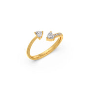 Open Heart Diamond Ring in White Gold – Romantic Minimal Style | JewelVerra