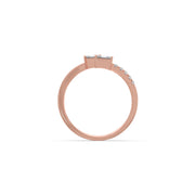 Open Emerald-Cut Diamond Ring in Yellow Gold – Stylish Modern Promise Ring | JewelVerra