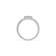 Open Emerald-Cut Diamond Ring in Yellow Gold – Stylish Modern Promise Ring | JewelVerra