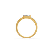 Open Emerald-Cut Diamond Ring in Yellow Gold – Stylish Modern Promise Ring | JewelVerra