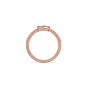 Double Emerald-Cut Diamond Ring in Yellow Gold – Dainty & Elegant Stackable Band | JewelVerra