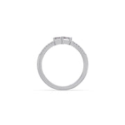 Double Emerald-Cut Diamond Ring in Yellow Gold – Dainty & Elegant Stackable Band | JewelVerra