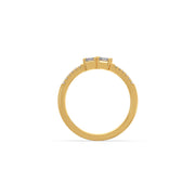 Double Emerald-Cut Diamond Ring in Yellow Gold – Dainty & Elegant Stackable Band | JewelVerra
