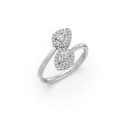 Double Pear Shape Diamond Ring for Women – Unique Gold Open Ring Design | JewelVerra