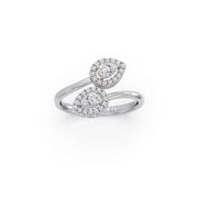 Double Pear Shape Diamond Ring for Women – Unique Gold Open Ring Design | JewelVerra