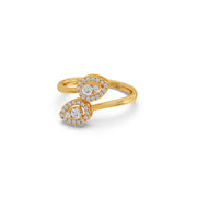 Double Pear Shape Diamond Ring for Women – Unique Gold Open Ring Design | JewelVerra