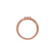 Twin Emerald-Cut Diamond Ring in Yellow Gold – Minimal & Modern Open Band Design | JewelVerra