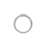 Twin Emerald-Cut Diamond Ring in Yellow Gold – Minimal & Modern Open Band Design | JewelVerra