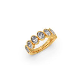 Oval Diamond Band Ring in Yellow Gold – Modern Luxury Design | JewelVerra