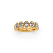 Oval Diamond Band Ring in Yellow Gold – Modern Luxury Design | JewelVerra