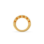 Oval Diamond Band Ring in Yellow Gold – Modern Luxury Design | JewelVerra