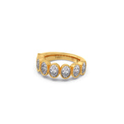 Oval Diamond Band Ring in Yellow Gold – Modern Luxury Design | JewelVerra