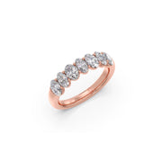 Diamond Ring with Oval Diamonds in Yellow Gold | Elegant Diamond Band | JewelVerra