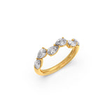 Pear & Oval Diamond Band Ring for Women – Elegant Gold Diamond Ring – Minimal & Sparkling Style | JewelVerra