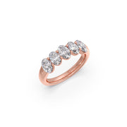 5 Oval-Cut Diamond Ring in Yellow Gold | JewelVerra