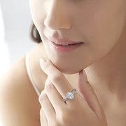 Teardrop Blue Gemstone Ring in Yellow Gold – Elegant Statement Ring with Diamonds | JewelVerra