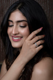 White Gold Interlocking Diamond Ring – Multi-Band Crossover Style | Elegant Designer Look | JewelVerra