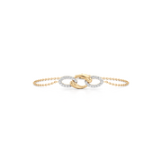Diamond Link Bracelet in Gold & White Finish – Elegant Dual-Tone Design | JewelVerra