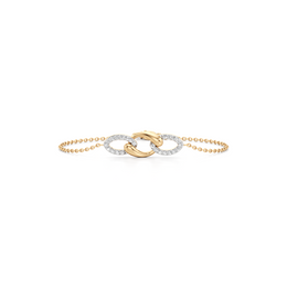 Diamond Link Bracelet in Gold & White Finish – Elegant Dual-Tone Design | JewelVerra