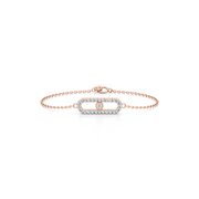 Floating Diamond Oval Bracelet in Yellow Gold – Minimalist Sparkle | JewelVerra