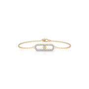Floating Diamond Oval Bracelet in Yellow Gold – Minimalist Sparkle | JewelVerra