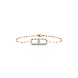 Floating Diamond Oval Bracelet in Yellow Gold – Minimalist Sparkle | JewelVerra
